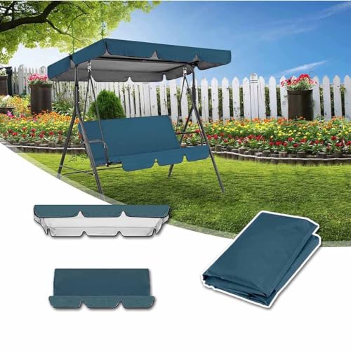 Waterproof Porch Swing Canopy & Cushion Replacement Set for 2/3-Seater Patio Chairs | Outdoor Seat Cover with Weather-Resistant Top Canopy