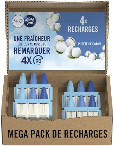 Febreze Désodorisant Électrique, Méga Pack de Recharges (4 Rechar...