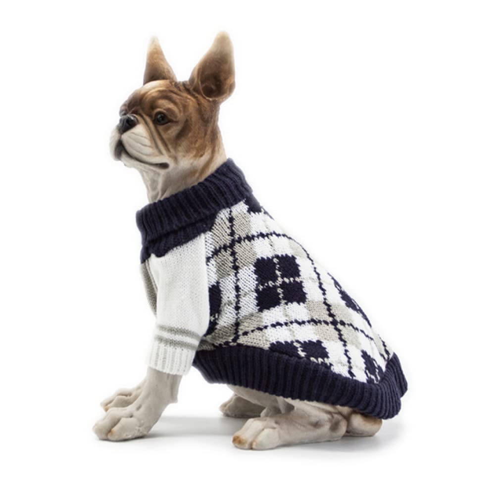 Pull chaud pour chien vêtement tricoté bleu marine XL balade hiver
