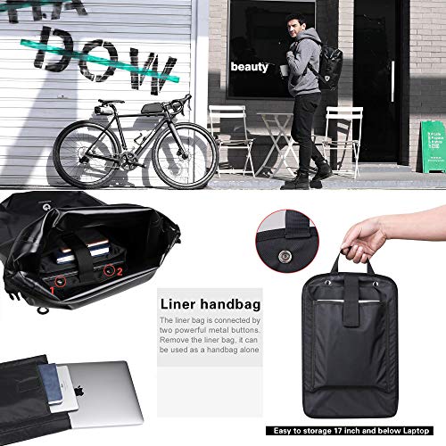HUNTVP 27L Bike Pannier Bag Backpack Multifunctional Bicycle Bag Cycling Bicycle Rear Seat Trunk Pack Bag Bike Saddle Bag Backseat Pack Bag(White) - Image 5