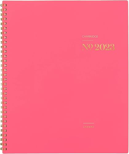 Cambridge Agenda mensual 2023, 8-12 x 11 pulgadas, grande, estilo de trabajo, rosa (1606-900-27)