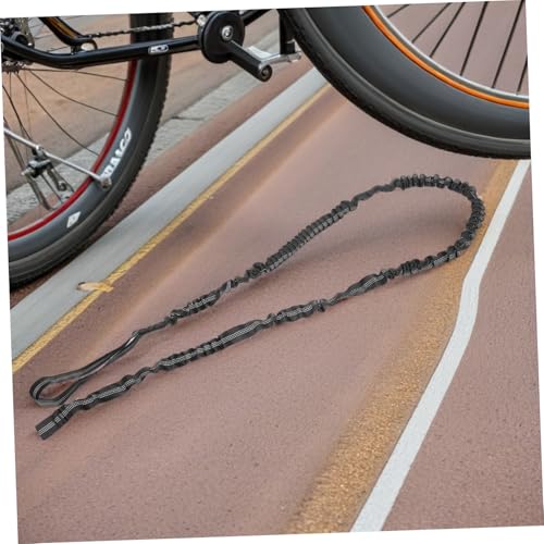 Cuerda de remolque para bicicleta elástica, correa de tracción negra para tándem 5