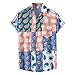 Générique Chemises hawaïennes d'été décontractées pour Hommes Chemises boutonnées de Plage imprimées à Manches Courtes avec Poche T-Shirts Légers