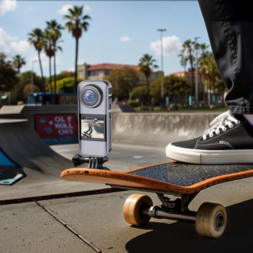 Image of Action Camera with Dual Color Screen,Body Waterproof Camera Suitable for Travel Motorcycle Helmet Cameras, Equipped with 32GB Card, 2 Batteries, and Various Installation Kits