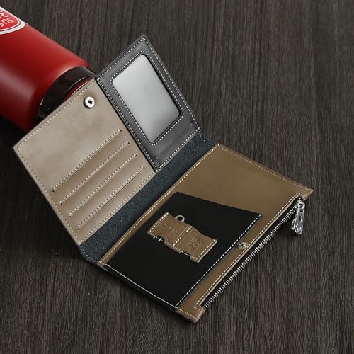 EutDett Leather Passport Wallet for Men and Women, Passport Holder Slim Bifold Travel Wallet with Zippered Coins Pocket and SIM Slots Passport Cover Case (Black) — view 5
