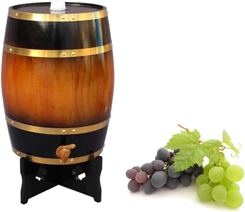 GZHENH Oak Barrel, Whiskey Cask Bar Wine Cellar Wine Red Wine Storage Bucket with Faucet, 6 Colors (Color : F, Size : 10L/45cm)