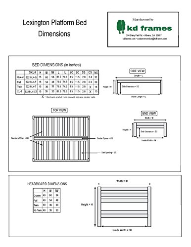 Kd Frames Lexington Platform Bed, Full, Unfinished #TOP6