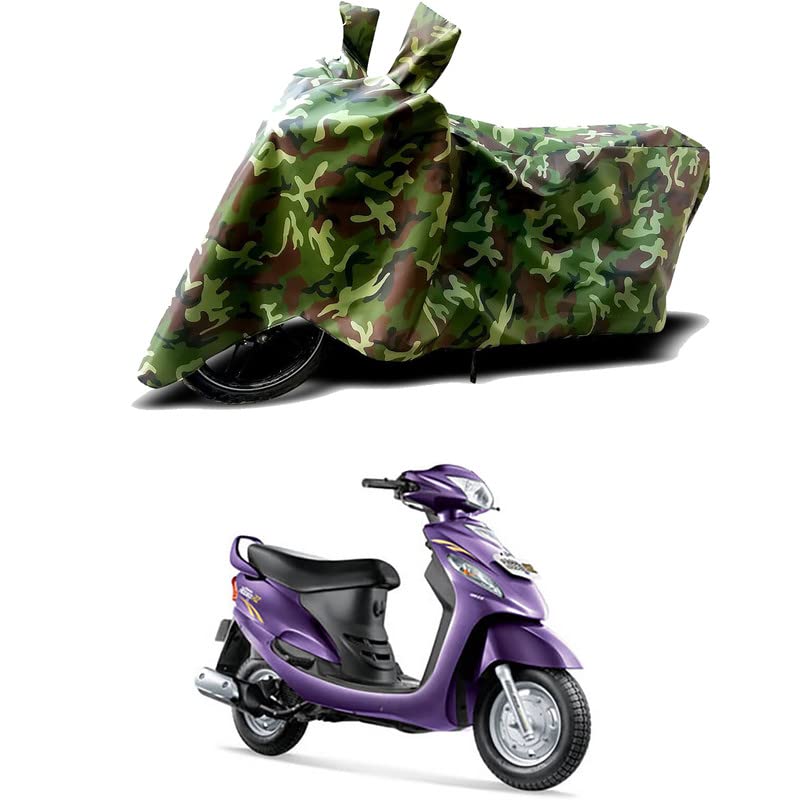 Image of 100% Water Resistant Bike Scooty Two Wheeler Body Cover Compatible for Mahindra Rodeo RZ BS6 /UV-Rays /Heat Protection /Birds Dropping /Scratchproof /Dust Proof /Waterproof /All Varient[Green MJ]