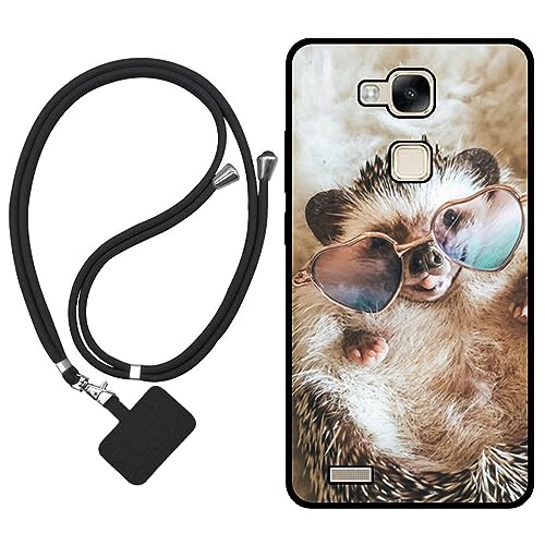 Sunrive Funda Compatible con Huawei Ascend Mate 7,Slim Fit Gel Mate Carcasa Case Bumper de Impactos y Anti-Arañazos Espalda Cover (Erizo)+1 X Correa Universal