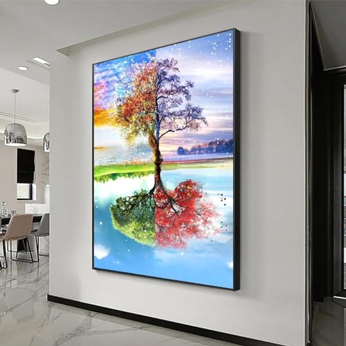 Peinture moderne quatre saisons KEBIA pour salon sans âme