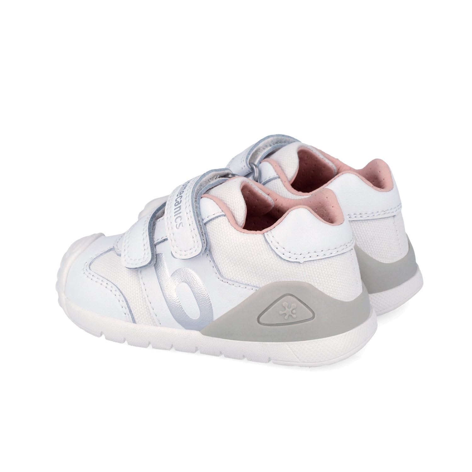Biomecanics Scarpe Primo Passo Bambina 262121 Bianco Argento con Certificazione Pediatrica, Doppio Strappo,Ergonomica