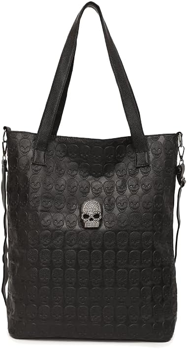 zuoge Women Skull Tote Bag Revit Studded Handbag Pu Leather Purse and Wallet Scarf 3Pcs Set - Image 4
