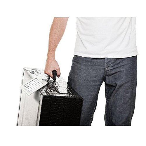 Pack Of 2 Luggage Tags, Aluminum Metal Travel Id Tag Business Card Holder Name Address Identifier Labels Suitcase Label With Steel Cable For Baggage Bag, Black #TOP7