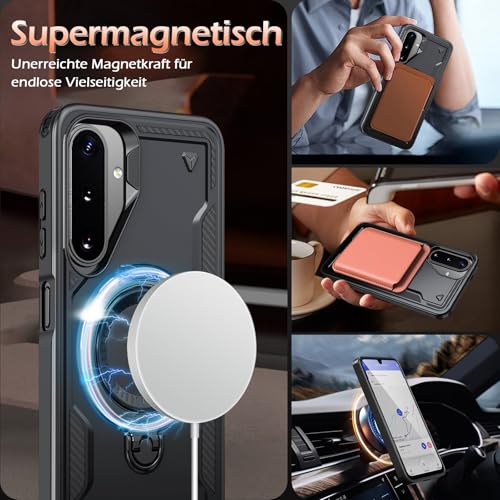 Image of for Samsung Galaxy A17 Case Magnetic with Stand, with Mag-Safe, with Screen Protector, Wireless Charging, Shockproof for Samsung A17 5G Phone Case, Ring Holder Phone Cover, for Samsung A17
