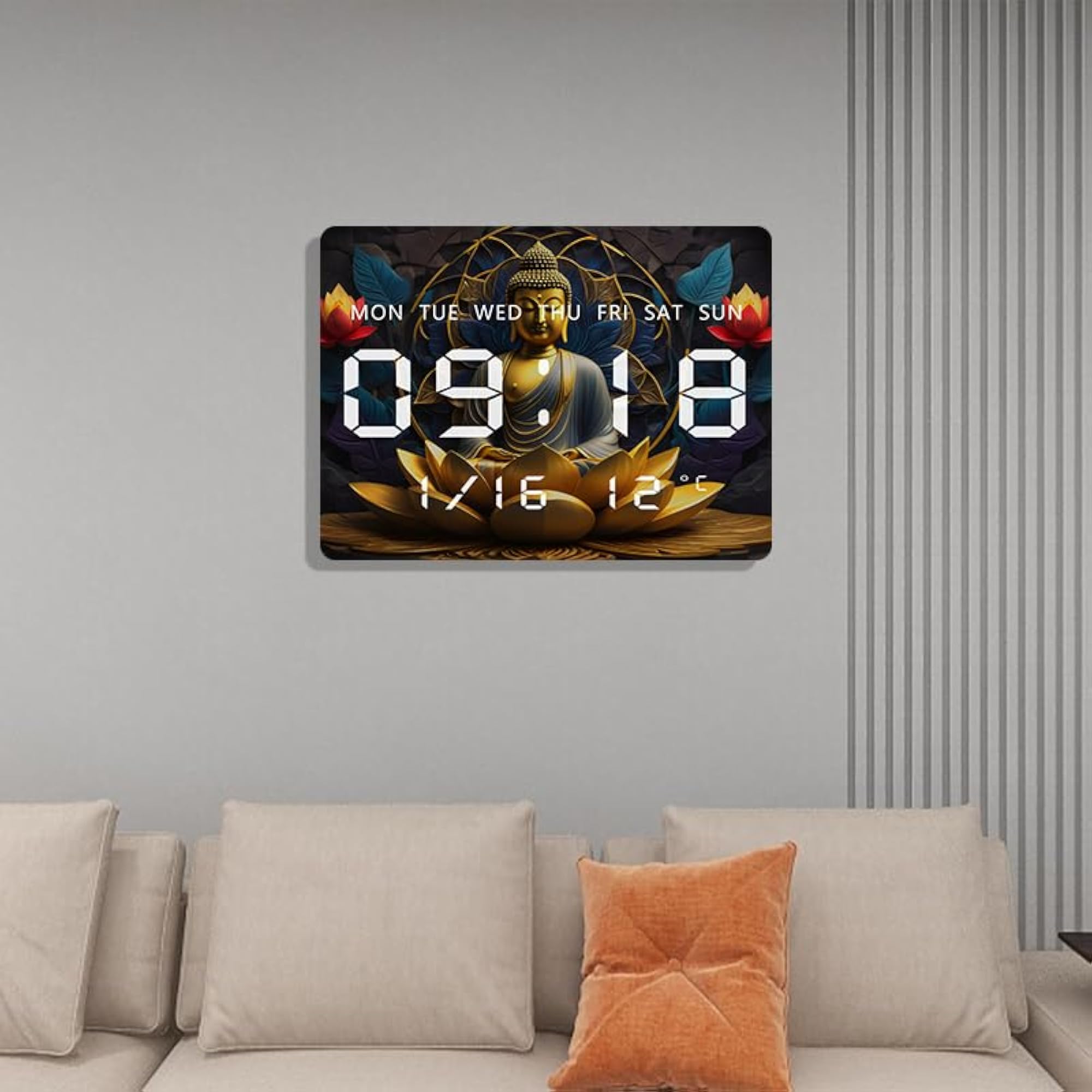Plastic Digital Wall Clock for Bedroom, Stylish Design