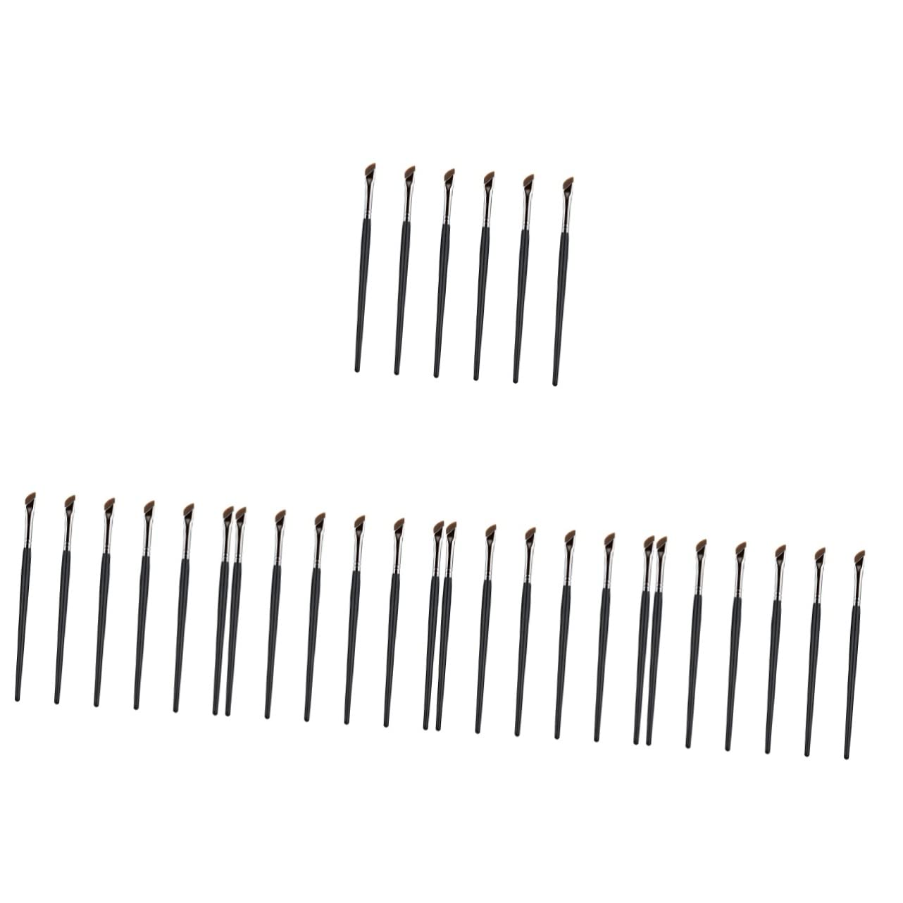 minkissy 30pezzi Pennelli Per Trucco Occhi Spazzole Angolate Per Ombretto Eyeliner e Con Manico Ergonomico Per Applicazione Facile e Comfort