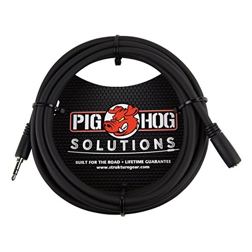 Pig Hog PHX35-10 3.5mm TRSF to 3.5mm TRSM Headphone Extension Cable, 10 Feet