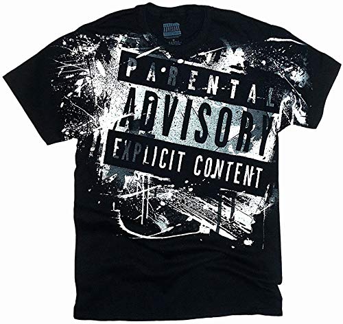 Changes Parental Advisory Splatter Print Adult T-Shirt (Medium, Black) Changes Parental Advisory Splatter Print Adult T-Shirt (Medium, Black)
