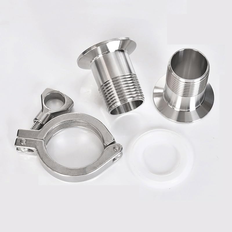Adapter tulejkowy z gwintem wewnętrznym, osłoną Tri Clamp, stal nierdzewna SS304 z łącznikiem rurowym z uszczelką silikonową(DN25-Clamp 50.5mm)