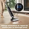 dreame H14 Dual Aspirateur Laveur 5-en-1, à Rapport Intelligent, Modèle à Plat, Lavage à de Brosse à 60 °C, Séchage à 60 °C en 5 Min, GlideWheel, 18 kPa, Racleur Démêlant, Tête de Brosse à LED