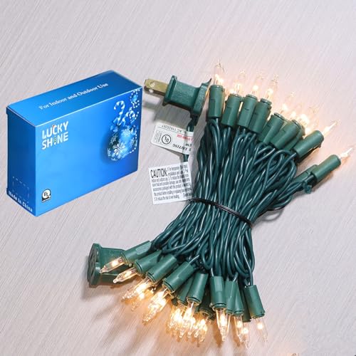 Lucky Shine 100 Clear Warm Led Christmas Lights, Commercial Grade Green Wire String Lights 33 Ft, For Indoor And Outdoor Trees thumb #4