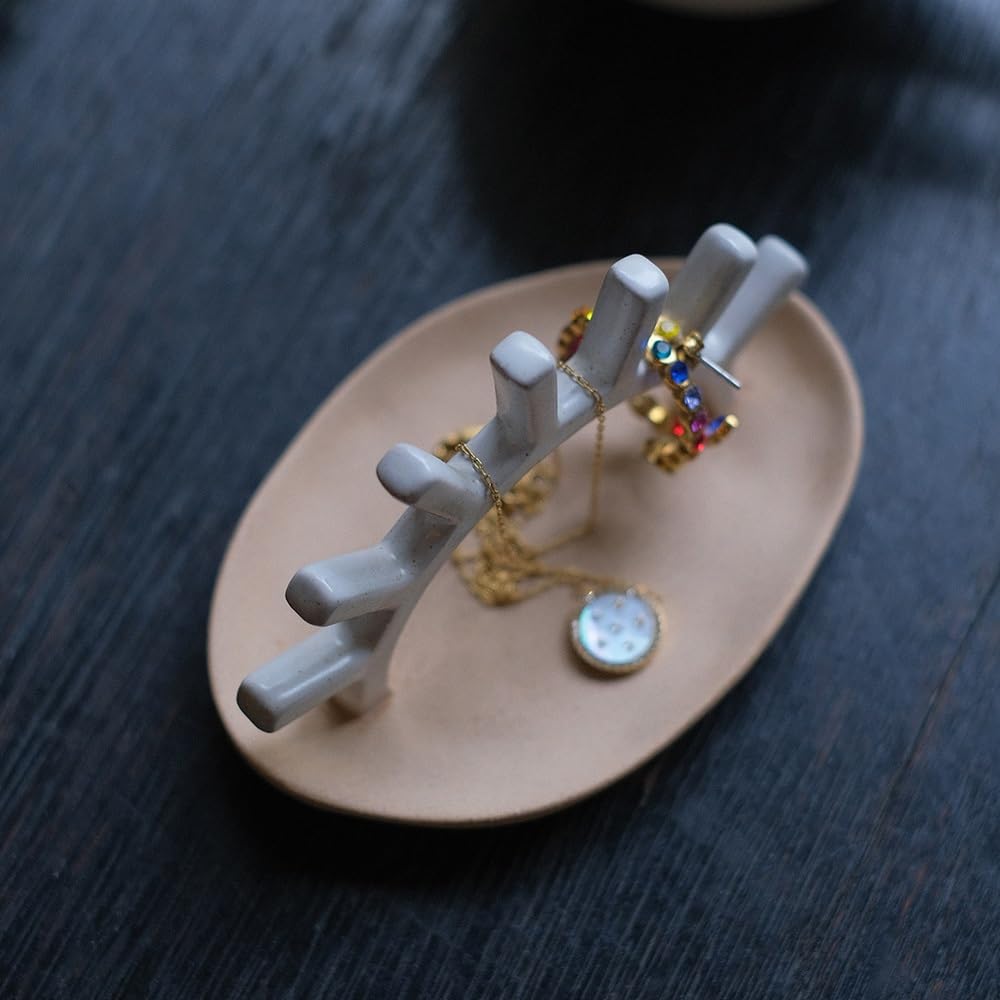 Kreatywne ceramiczne naczynie na biżuterię Stojak na biżuterię z tacą organizer na biżuterię