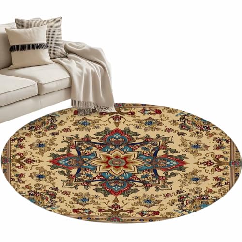 Boho Flower Kitchen Area Rugs 4ft, Bohemian Western Rustic Tribal
