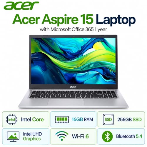 Acer Aspire Lite 15 Laptop with Office 365, 16GB RAM, 1TB Cloud Storage and 256GB SSD, Intel 4-Core, 15.6" FHD (1920 x 1080) Display, 2026 Edition, Windows 11, no Mouse | Learn or Work on The Go - image 5