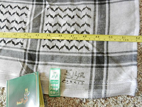 Black Palestine Shemagh Arab Head Scarf Authentic Hata LT-NO3