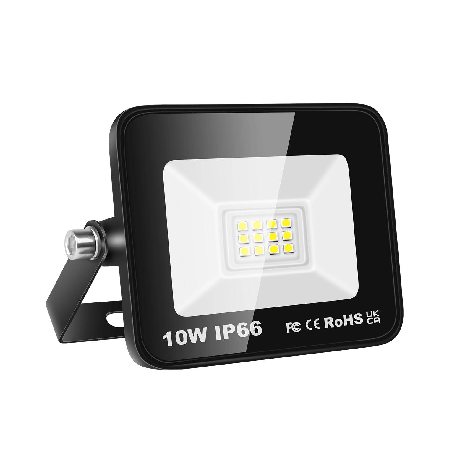 Willpower Foco LED Exterior 10W 1000LM Proyector LED Impermeable IP66 Luces LED Exterior 6000K Blanco Frío Luz de Inundación Luz de Seguridad Iluminación para Garaje Patio Jardín Terraza Parque