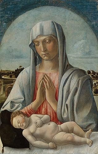 Impression d'art Dame adorant l'enfant endormi sur toile haut de gamme 60x90