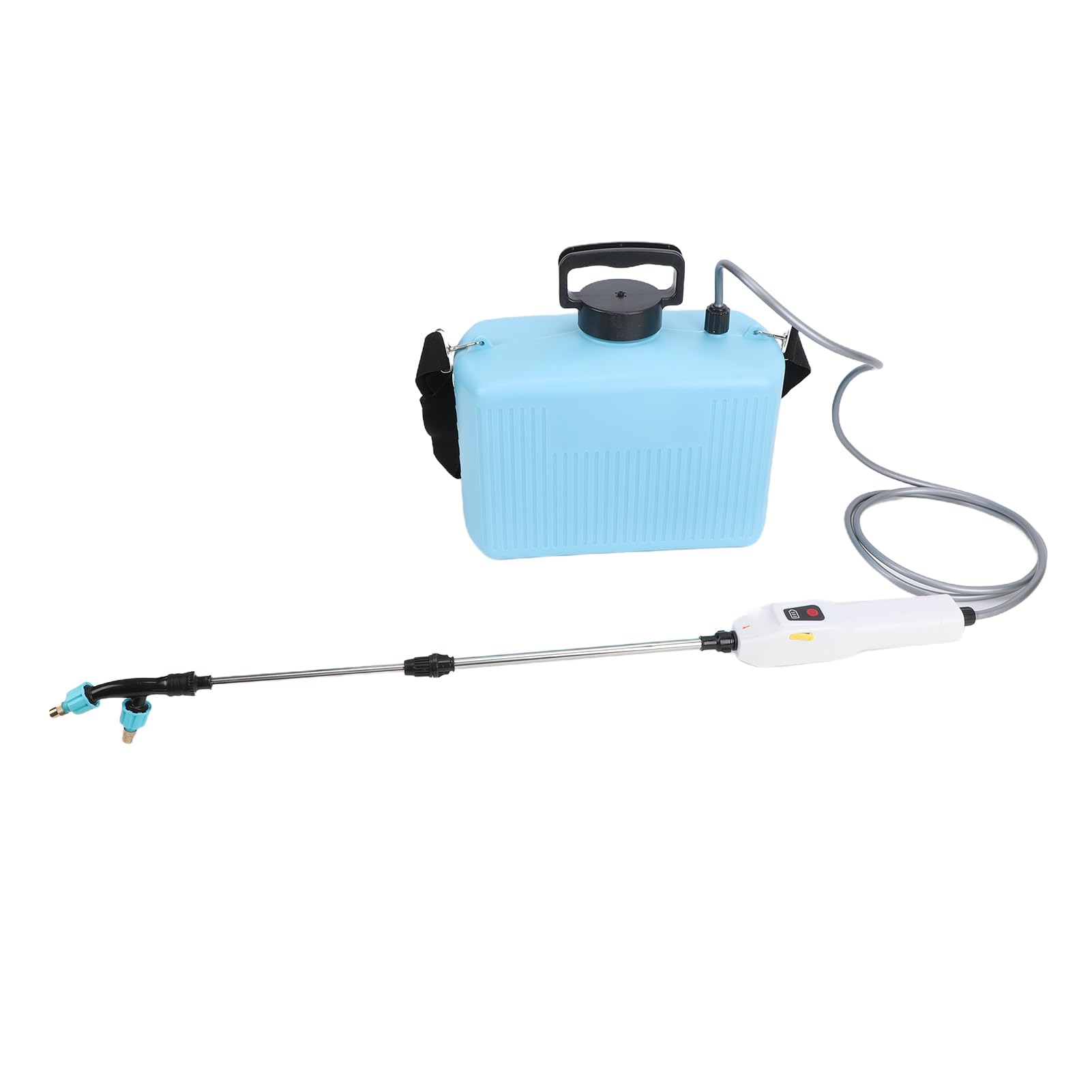 Spruzzatore Alimentato a Batteria, Spruzzatore da Giardino Ricaricabile da 10 Litri 2400 MAh, Pompa Elettrica dell'acqua con 2 velocità 3 Ugelli Bacchetta Estensibile Cinghia Regolabile per