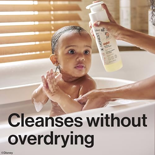 Image of The Honest Company 2-in-1 Cleansing Shampoo Body Wash, Gentle Enough for Baby Dermatologist Tested Tear-free Hypoallergenic Disney's Mickey Mouse Comfort Sweet Cream 10 fl oz