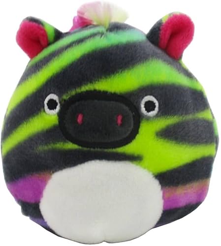 Squishmallow S Oficial Kellytoy - Llavero con clip de 3.5 pulgadas para mochila, animal de peluche suave y blando (Safiyah Cebra)