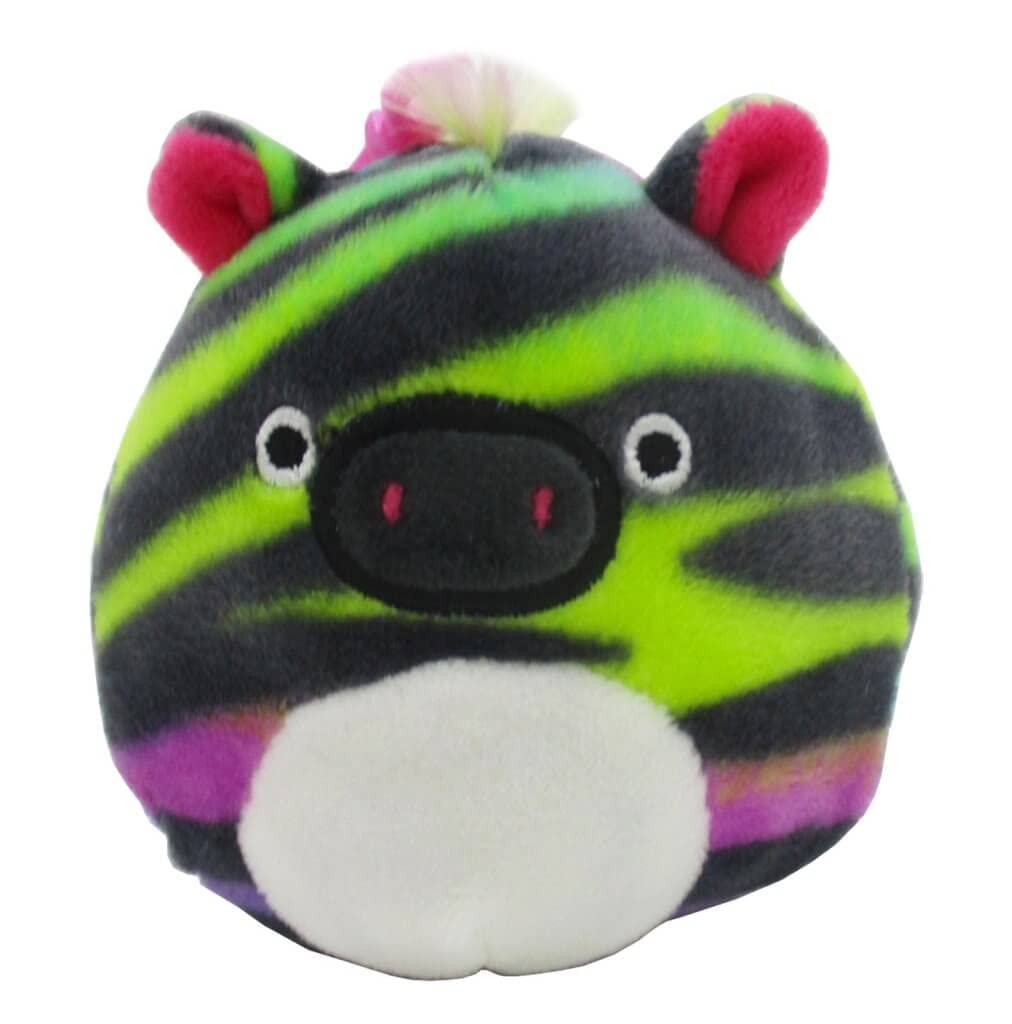 Squishmallows Official Kellytoy 3.5 Inch Clip On Bag Keychain Backpack Clips Squishy Soft Plush Toy Animal (Safiyah Zebra)