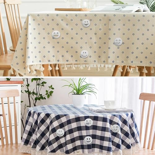Lonwiner 4 Stück Tischdeckenbeschwerer Magnet Smiley, Tischdeckenbeschwerer für Draußen Vorhang Beschwerer Outdoor Duschvorhang Beschwerer
