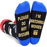 sockfun Movie Lover Gifts for Women Men, Movie Themed Gifts Movie Buff Gifts for Film Lovers, Movie Socks Popcorn Socks