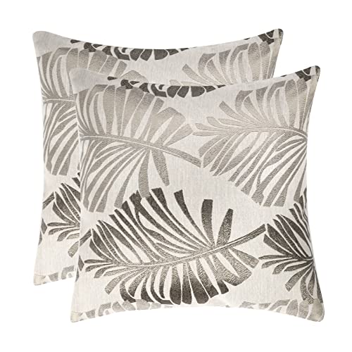 Follome Kissenbezüge 45 cm,(Tropische Pflanzen) 2er Set Baumwolle Leinen Wurfkissenbezug Dekorative Kissenbezug für Sofa Schlafzimmer Wohnzimmer Stuhl Couch Kissenbezug mit unsichtbarem Reißverschluss Cover