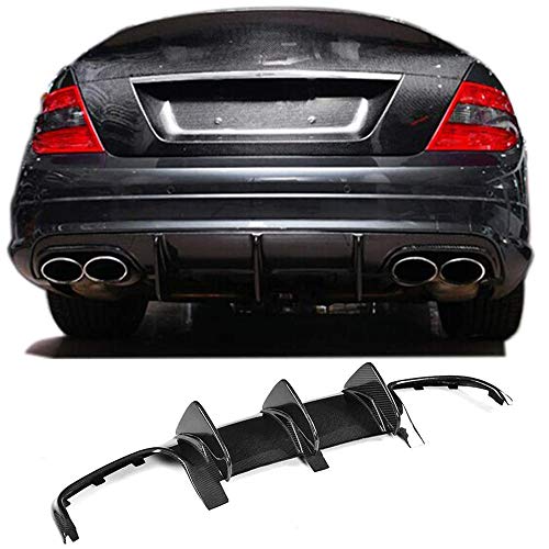 Mcarcar Kit Carbon Fiber Rear Bumper Diffuser For Mercedes Benz C Class W204 C300 Sport C63 Amg Sedan 2008-2011 Factory Outlet Lower Bumper Lip Spoiler Valance Protector #TOP1