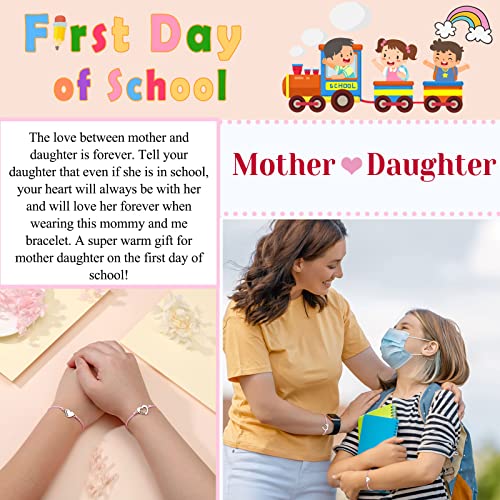 UNGENT THEM Matching Heart Mother Daughter Bracelets Back to School Bracelet First Day of School Gift2