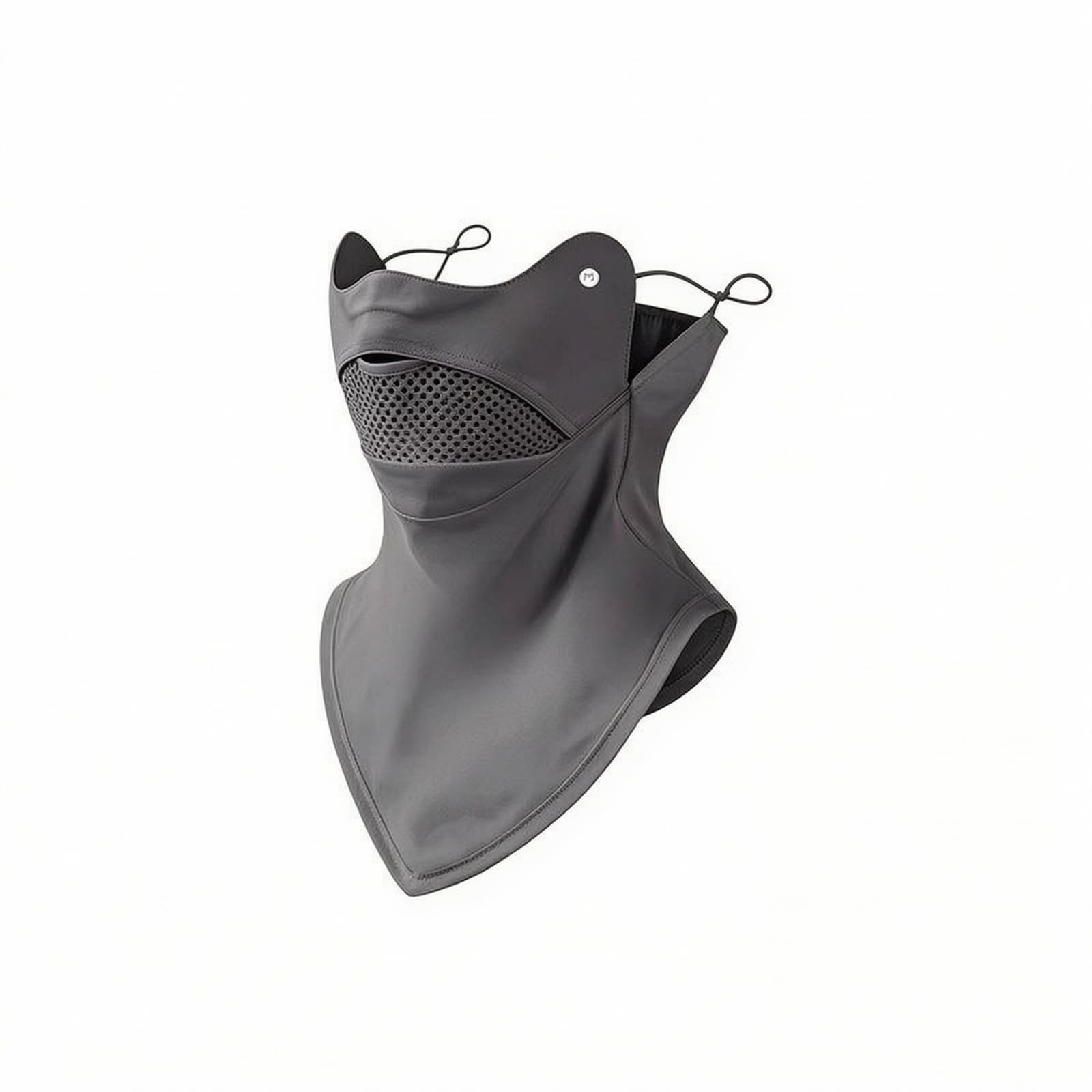 BNF®Ear Loop Sun Protection Face Guard – Fitted Shape, Breathable Mesh Mask with Silky Material & Neck Drape, Gray-image-48