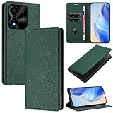 XINYEXIN Cover per Honor X5C Plus, Custodia Portafoglio in Pelle Cover Folio a Libro con Slot per Porta Carte Supporto Magnetica Flip Case - Verde