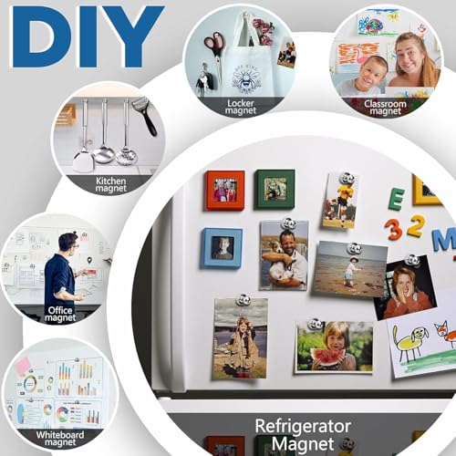 Image of Mini Fridge Neodymium Magnets with a Storage Box Cone Handle for Kitchen Magnetic Board Whiteboard Noticeboard and Office Craft (12)