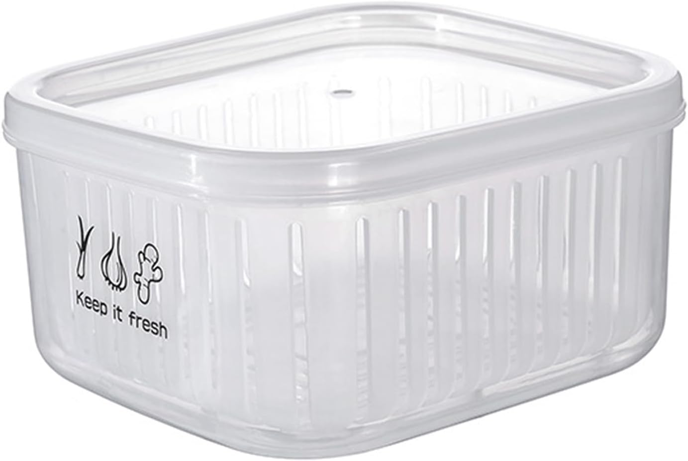 Food Storage Box Double Layer Multipurpose Chopped Green Onion Ginger Garlic Transparent Container for Kitchen Refrigerator Airtight Fruit Containers Durable Plastic Easy to Clean