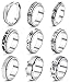 JeweBella 9 Stück Spinner Ring Set für Damen Herren Drehbarer Edelstahl Anxiety Ring Moon Star Spinner Ringe Trinity Ring Anti Stress Ring Zappel Band Ringe für Frauen Männer Größe 49-62