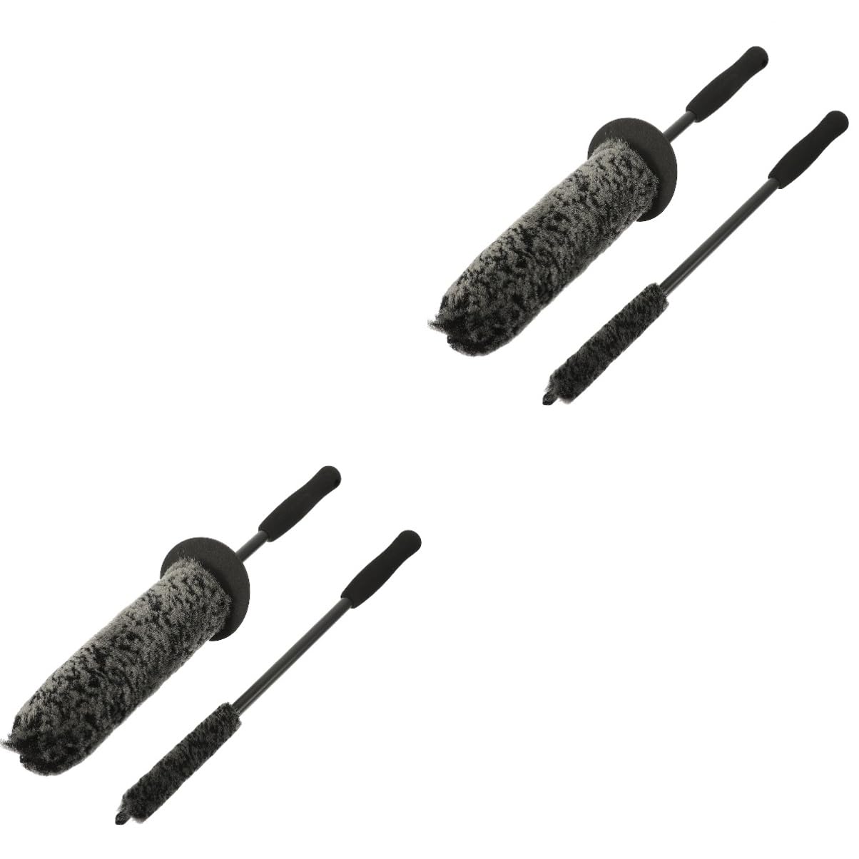 GLEAVI 2 Set Spazzola del Mozzo Dell'auto Spazzola per Ruote Auto Spazzola per Dettagli Ruote Auto Bordo per La Pulizia delle Ruote Spazzola per Cerchione Auto Eva 2 Pezzi * 2