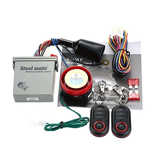 Steelmate 986E - Sistema de Alarma 1 Via Arranque de Motor a Distancia Inmovilización para Motocicleta con Mini Transmisor