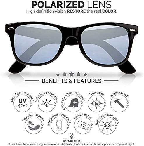 Polarized Sunglasses for Men and Women | Silver UV400 Protection Factor Lenses with Maintenance Set3