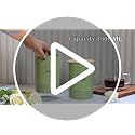 Image of JISCOVERY Airtight Tea & Sugar Container Set of 2| Metal Storage Canister with Wooden Lid for Kitchen| Storage Box for Kitchen Counter Top| 1300 ML| Green