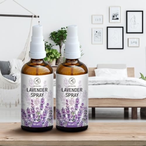 Lavender Sprays 2x100 ml - 100% Pure Lavender Essential Oil - Room Spray Mist for Aromatherapy - Great for SPA Yoga - Pillow Spray for Relaxation - Good Sleep - Image 4